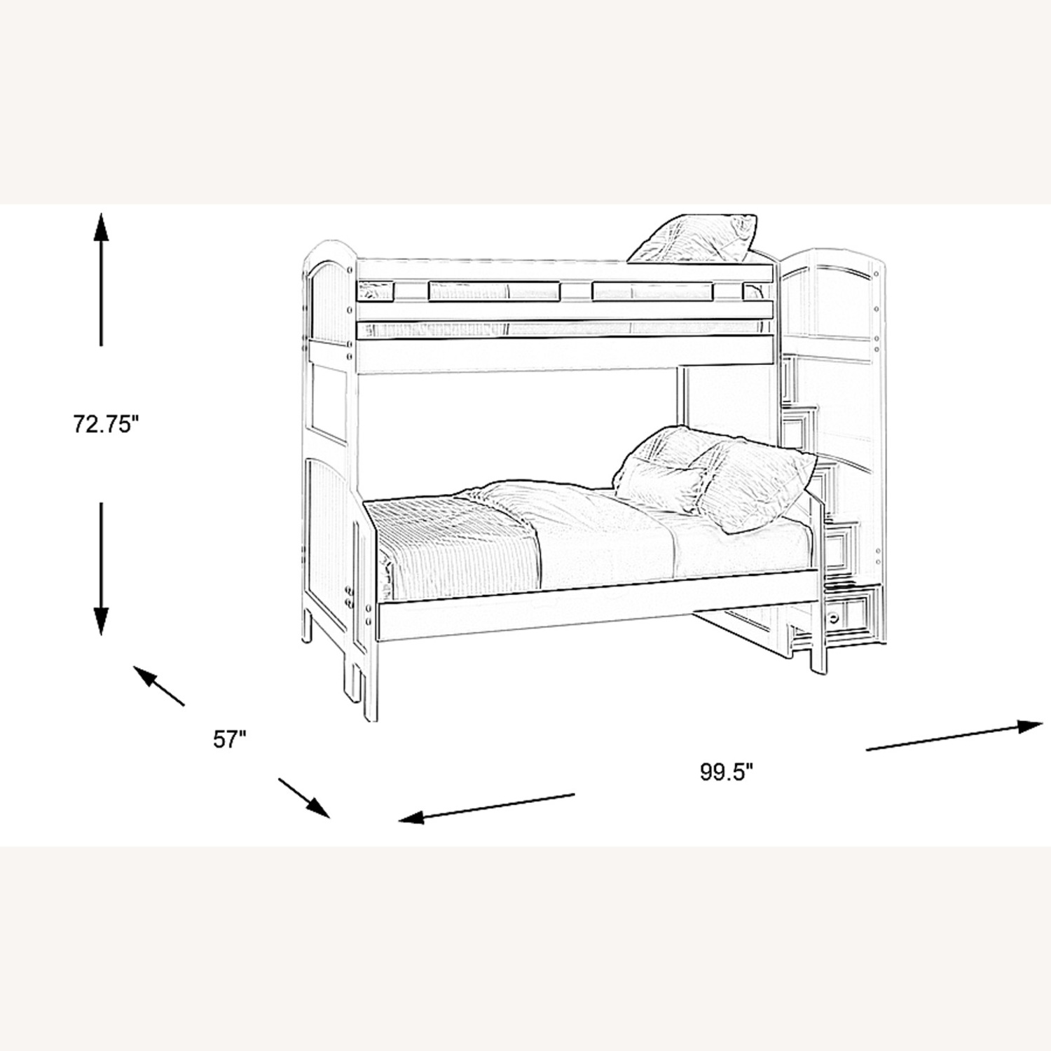 Rooms To Go Light Gray Wood Bunk Bed - image-6