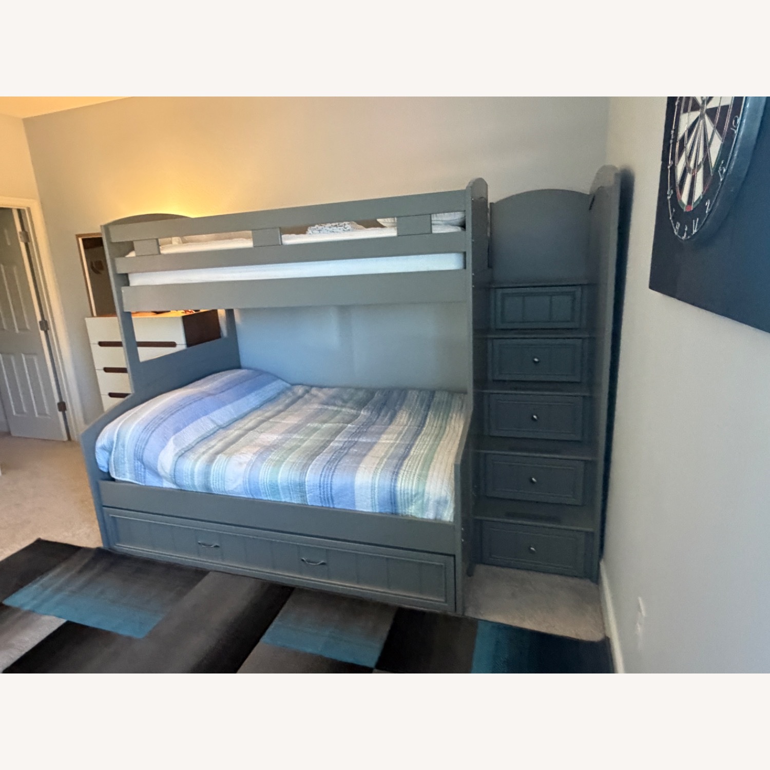 Rooms To Go Light Gray Wood Bunk Bed - image-3