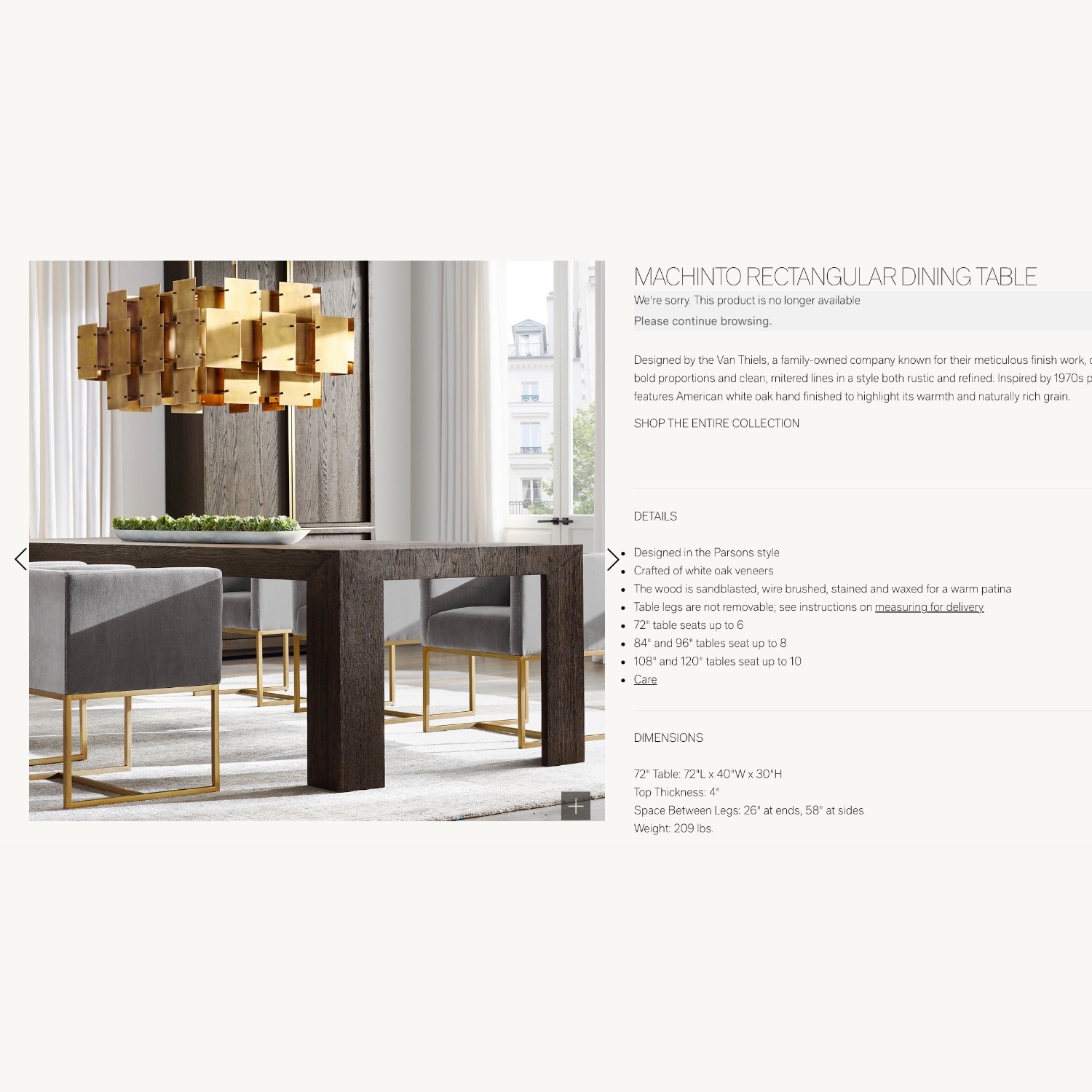 Restoration Hardware Machinto Dining Table 96” - image-4