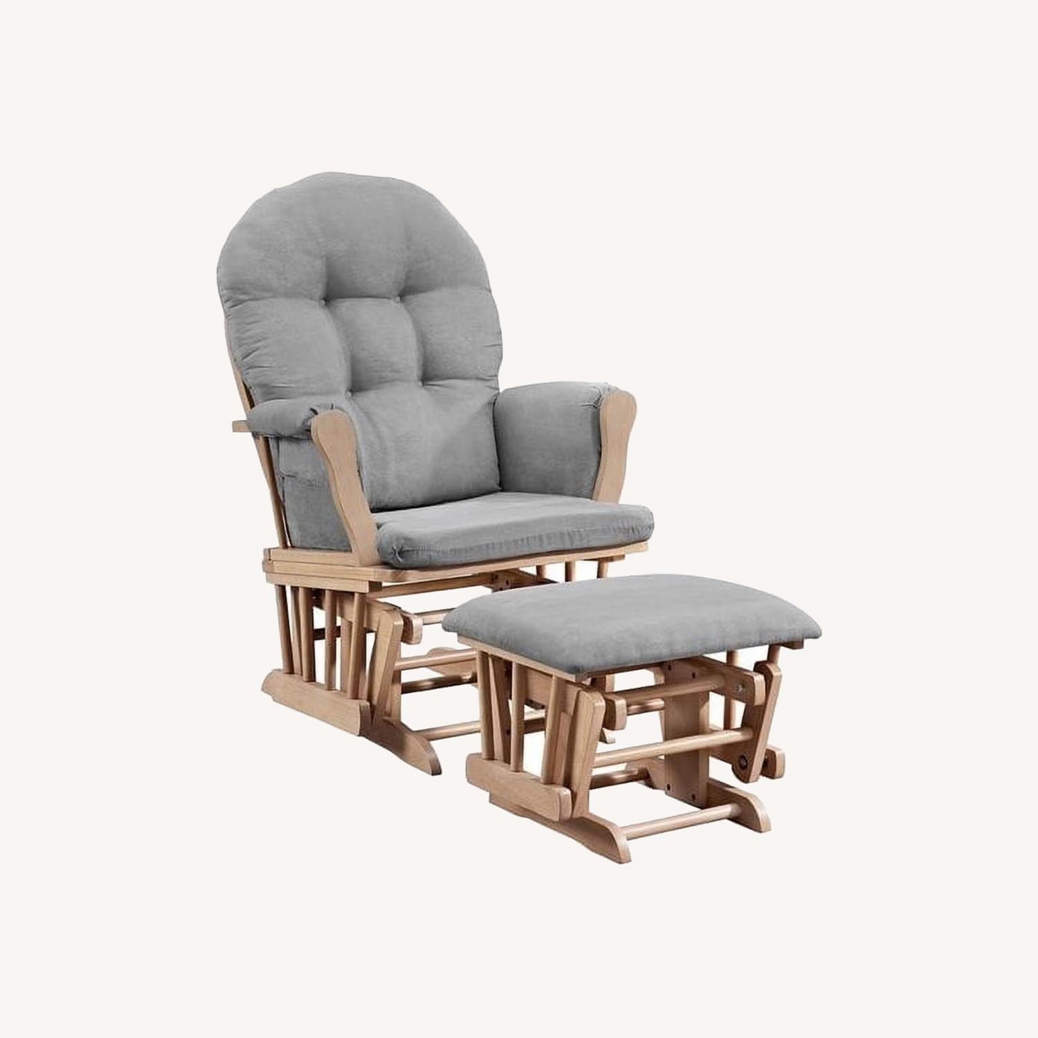 Light Gray Fabric Nursing Chair - image-0