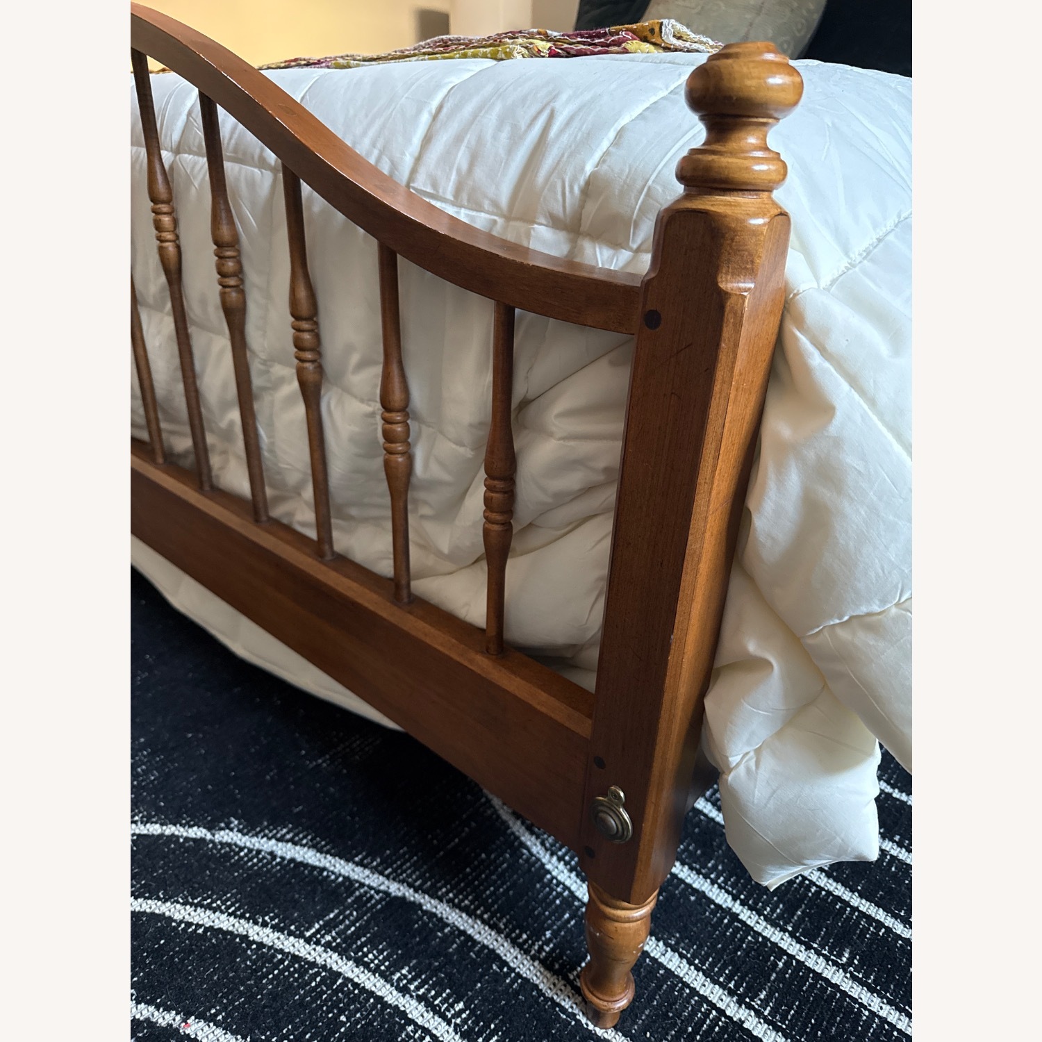 Vintage/Antique Walnut Wood Queen Bed - image-3