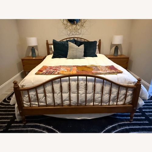 Used Vintage/Antique Walnut Wood Queen Bed for sale on AptDeco