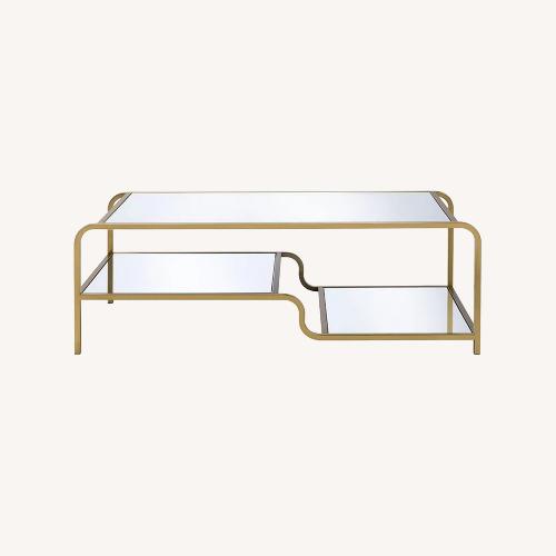 Used Wayfair Gold Mirrored Coffee Table for sale on AptDeco