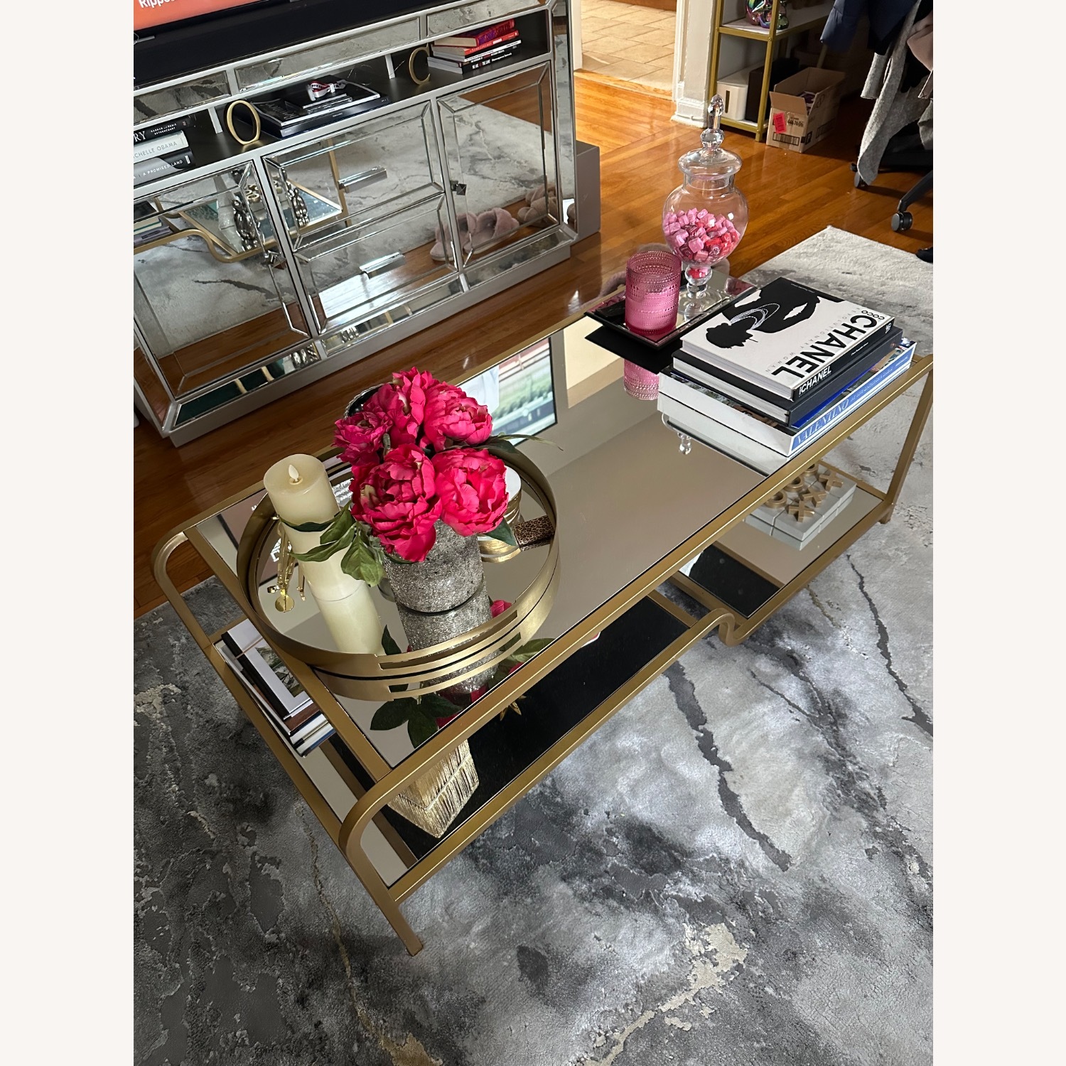 Wayfair Gold Mirrored Coffee Table - image-2