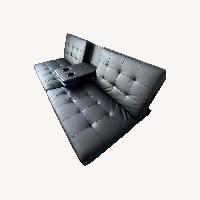 Black Faux Leather Futon