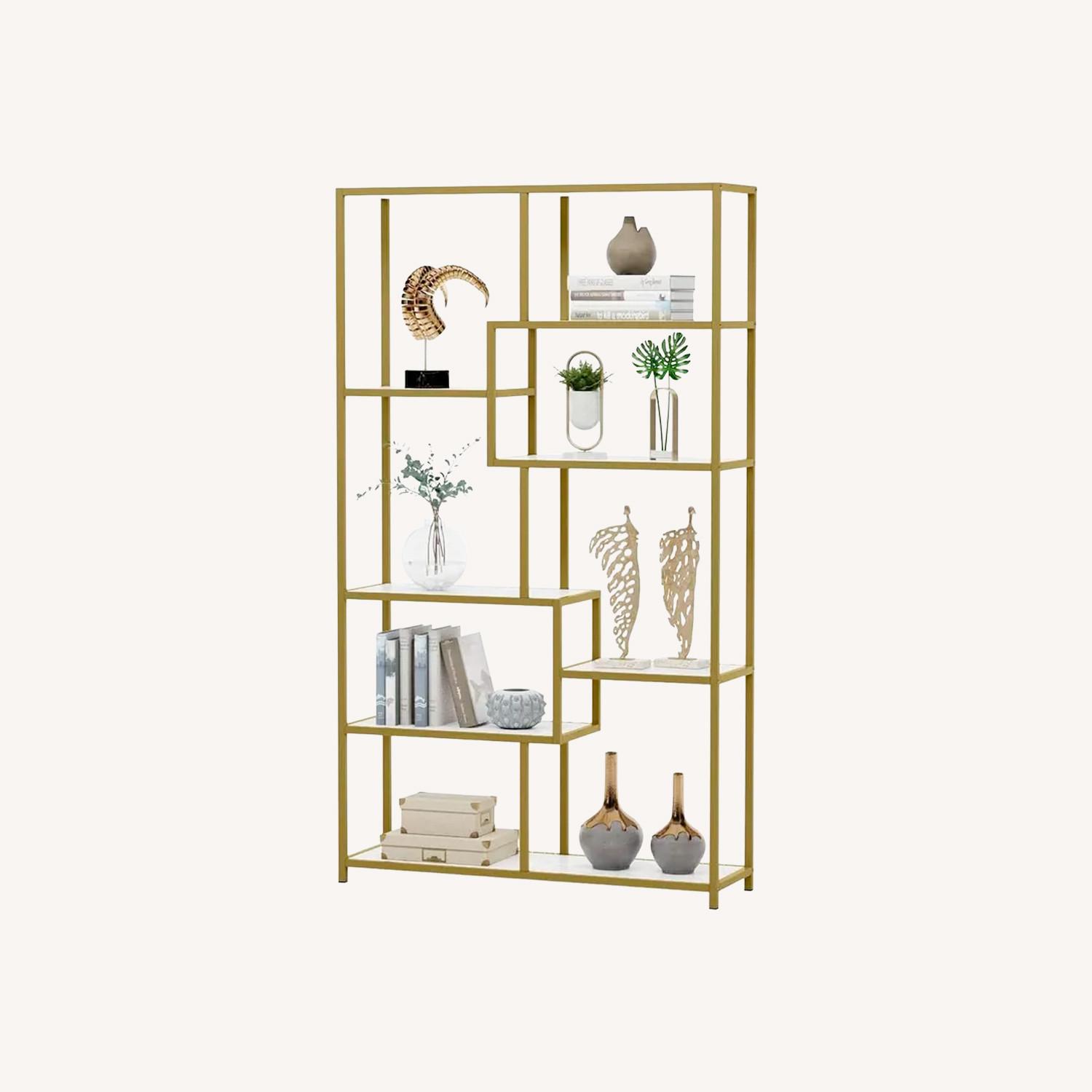 Mercer 41 Gold Geometric Bookcase - image-0