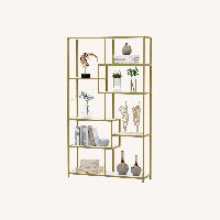 Mercer 41 Gold Geometric Bookcase 