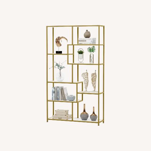 Used Mercer 41 Gold Geometric Bookcase  for sale on AptDeco