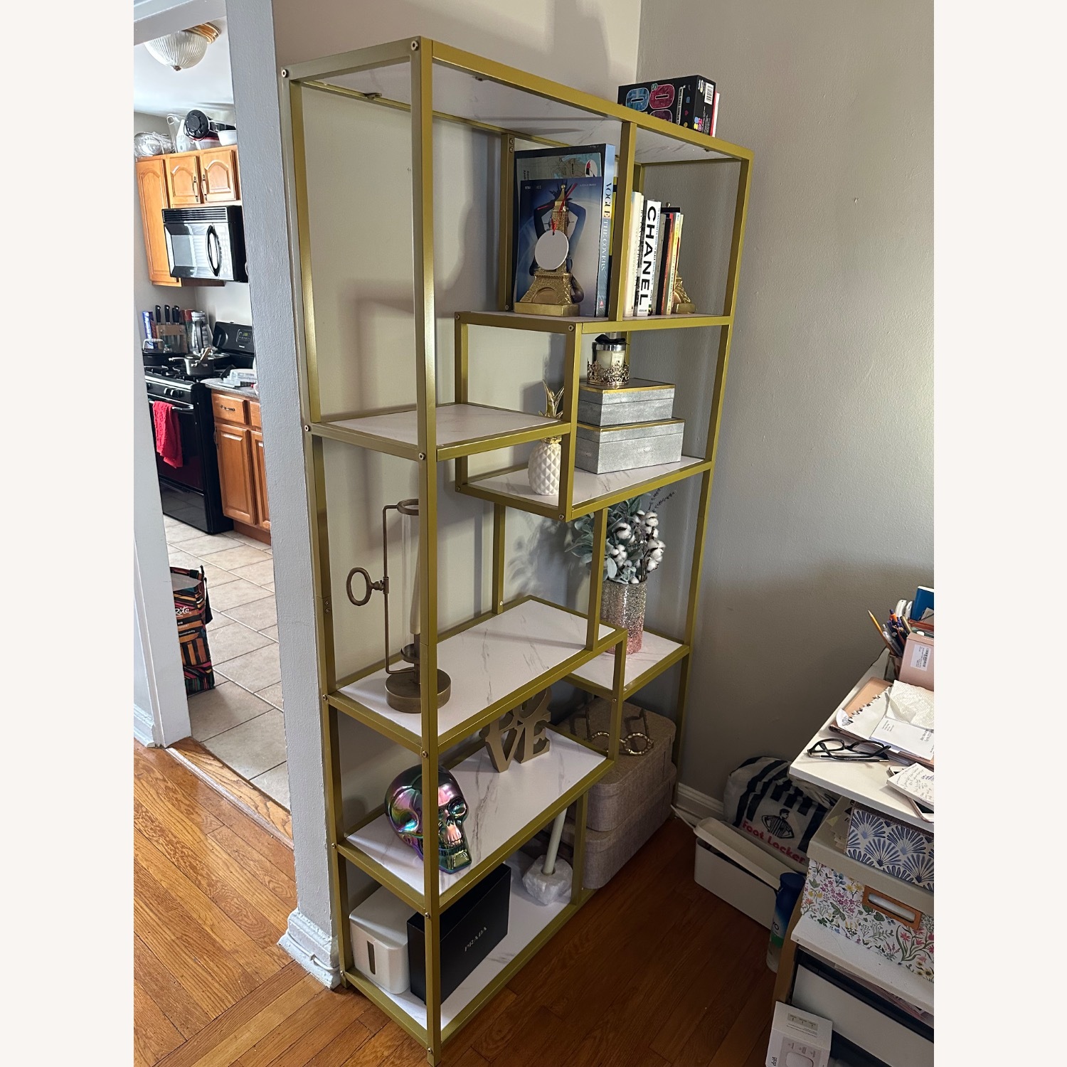 Mercer 41 Gold Geometric Bookcase  - image-1