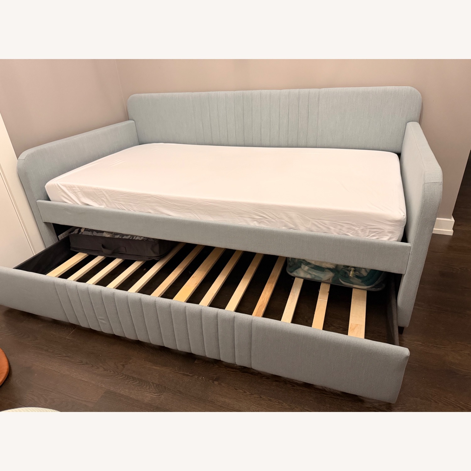 Light Blue Daybed with Trundle - image-4