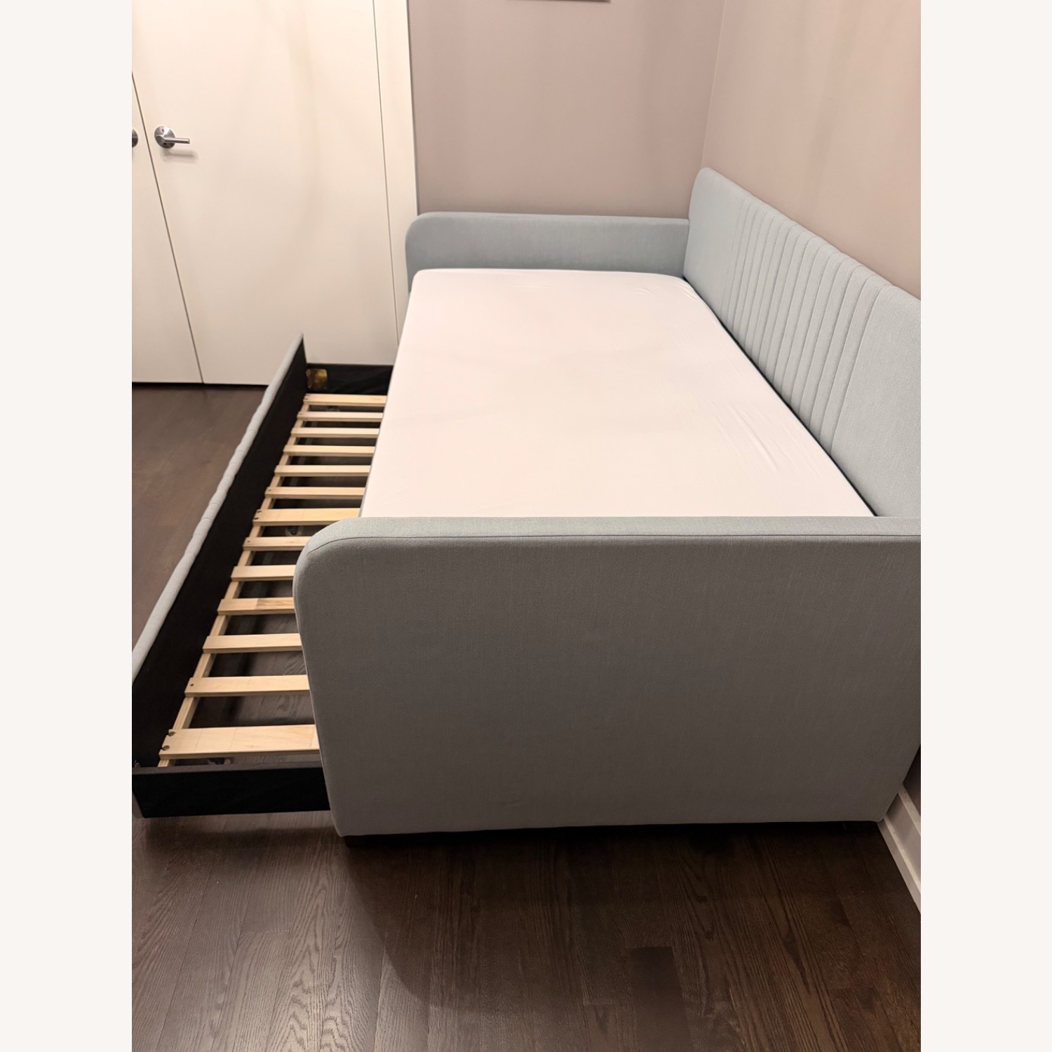 Light Blue Daybed with Trundle - image-3