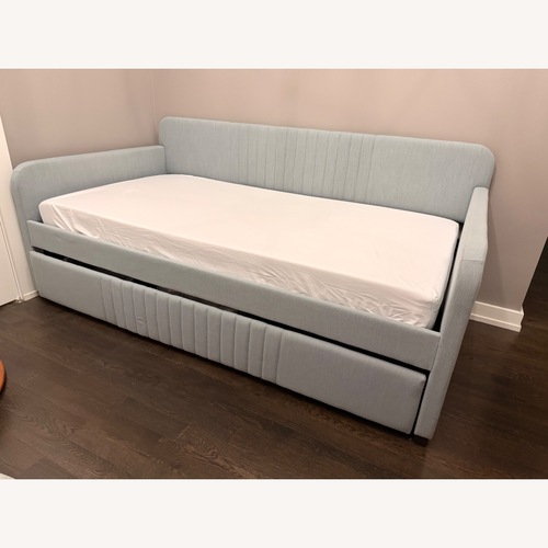 Used Light Blue Daybed with Trundle for sale on AptDeco