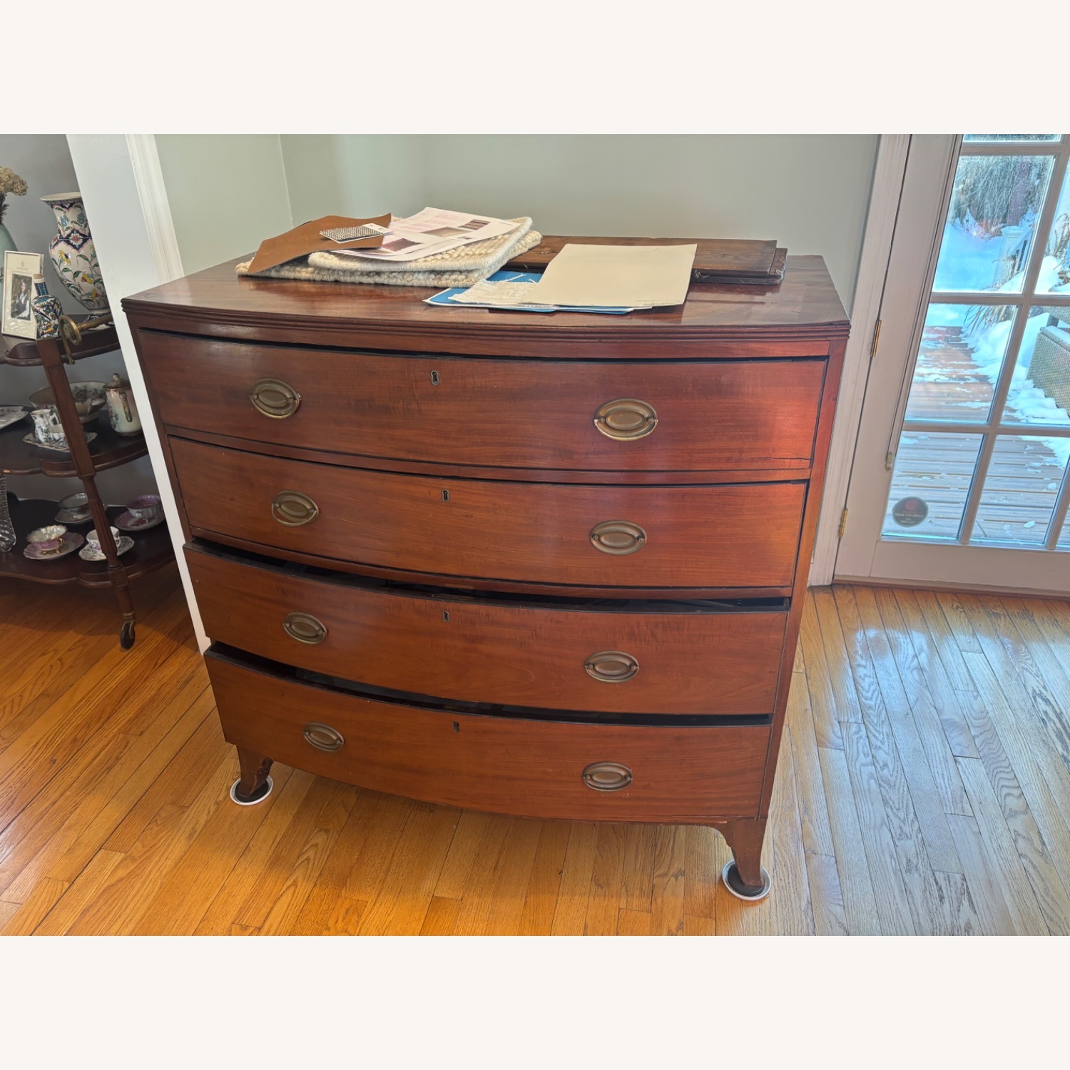 Dark Brown Wood Storage - image-1