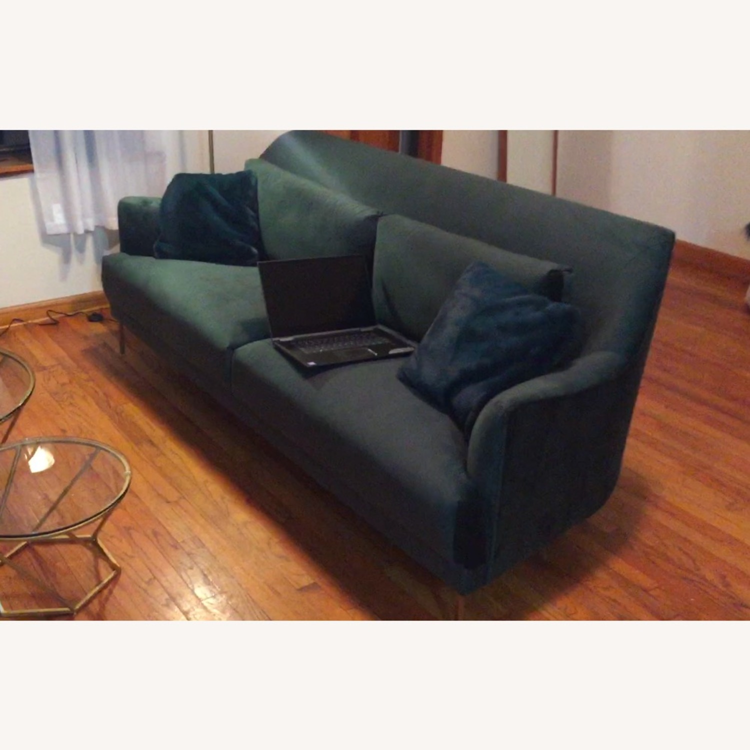 World Market Forest Green Samara Sofa - image-8