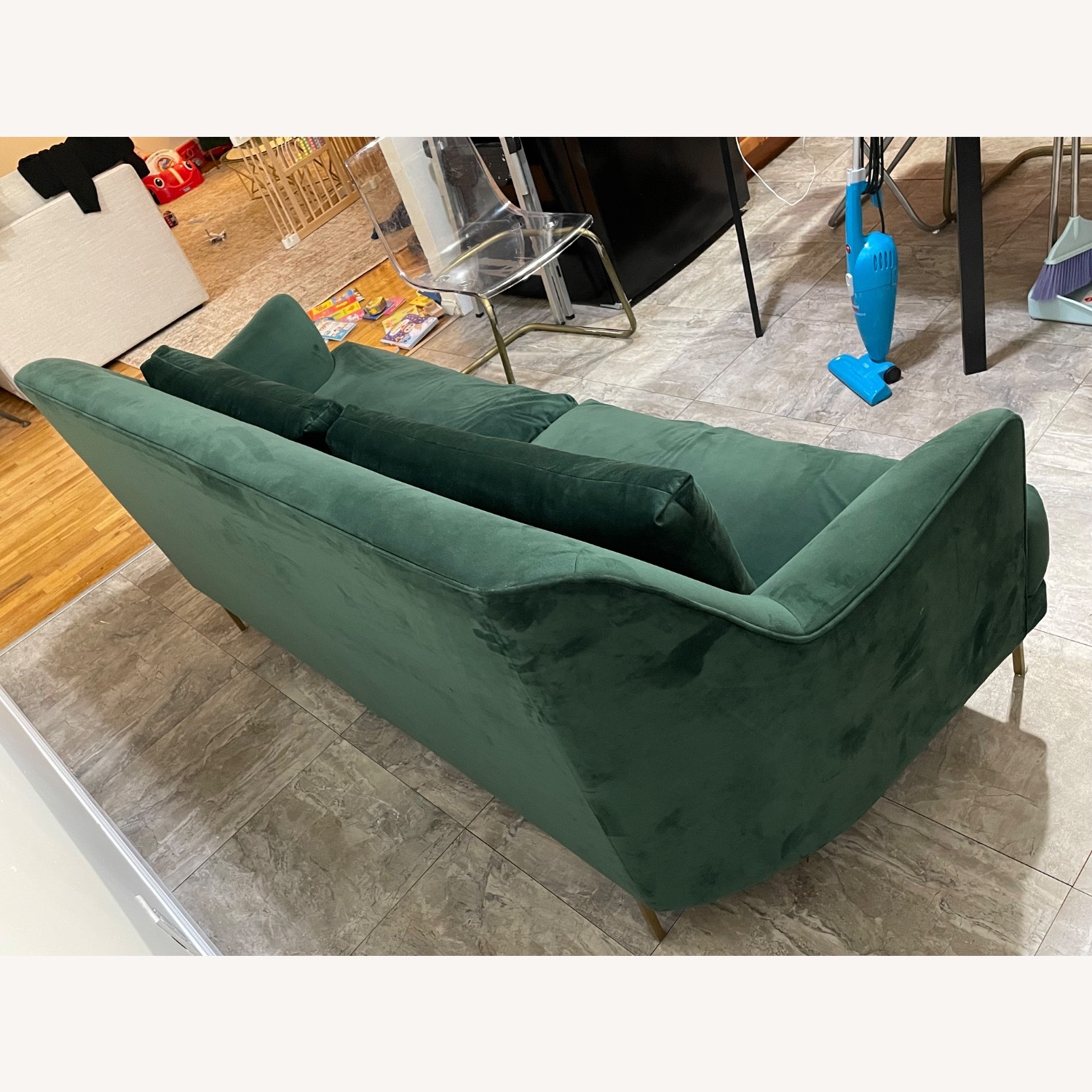 World Market Forest Green Samara Sofa - image-3