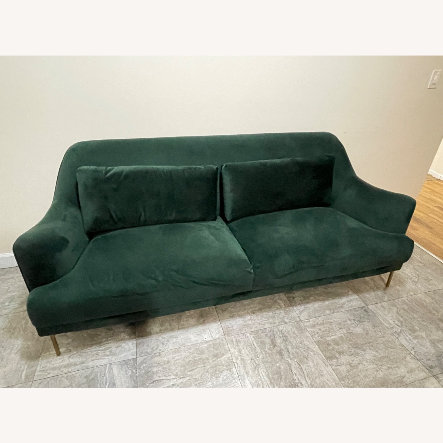 World Market Forest Green Samara Sofa - image-5
