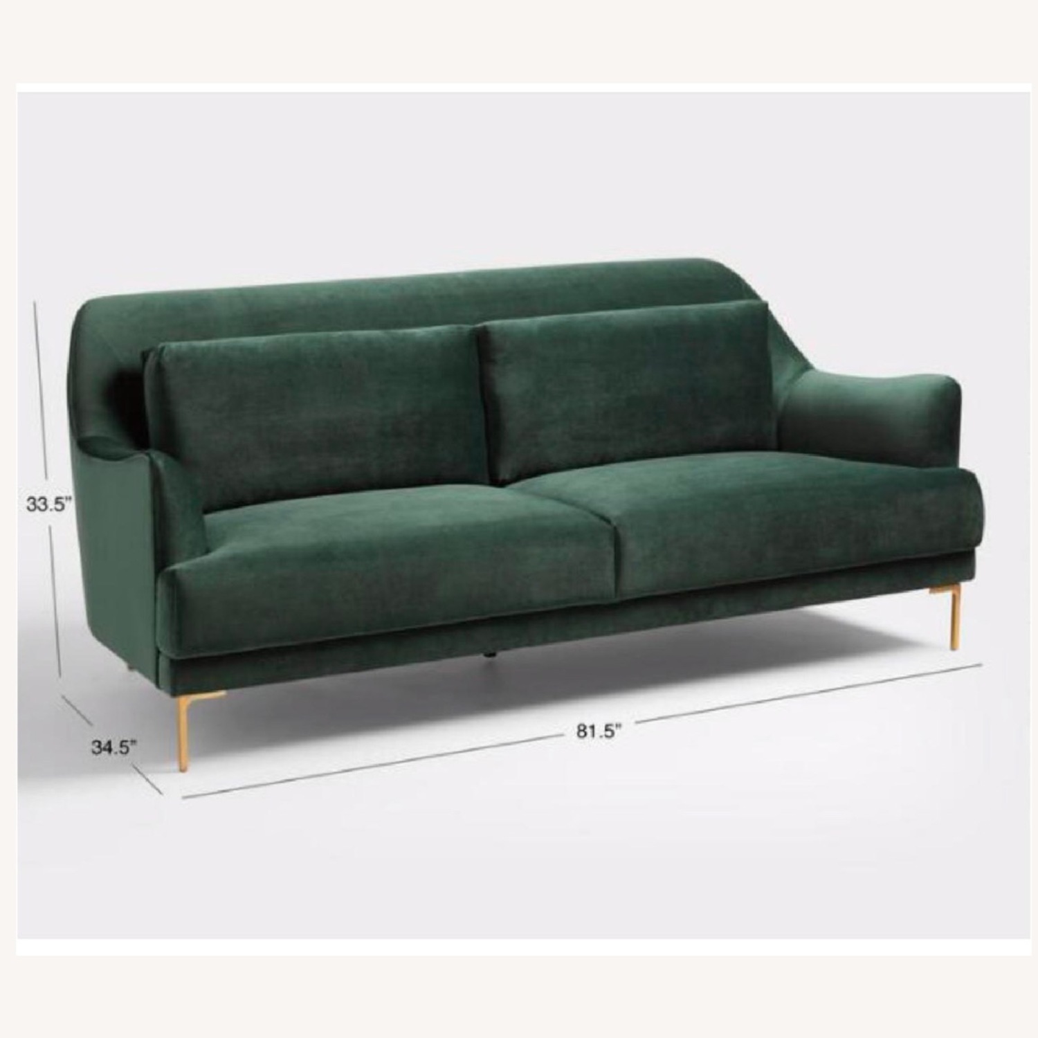 World Market Forest Green Samara Sofa - image-1