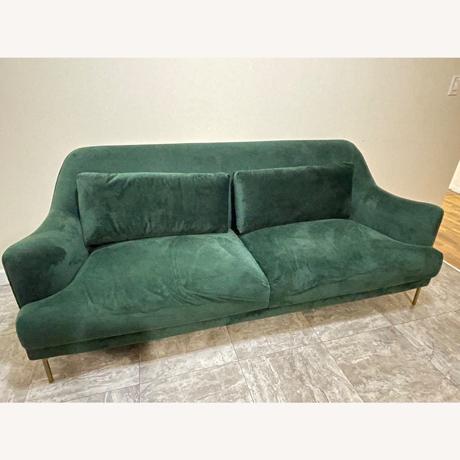 World Market Forest Green Samara Sofa - image-4
