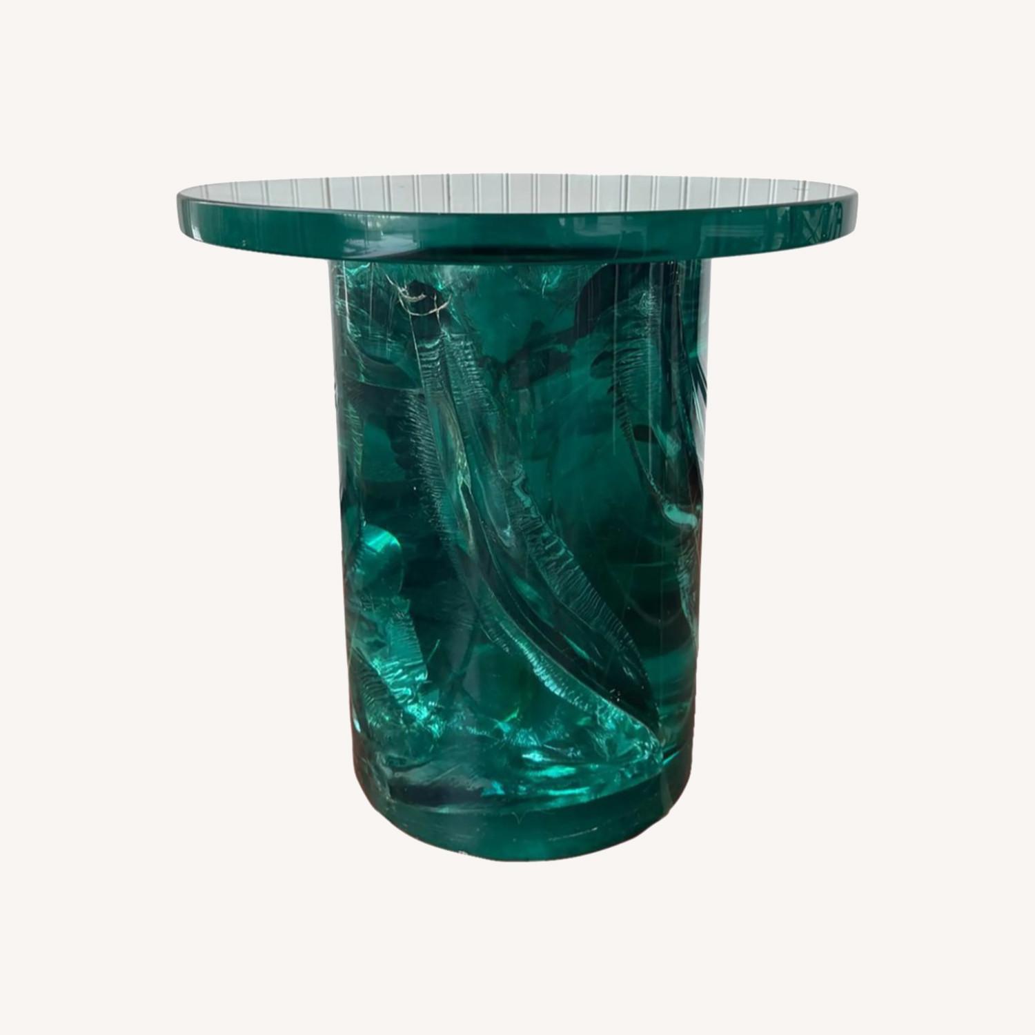 1980s Resin Accent Table With Glass Top - image-0