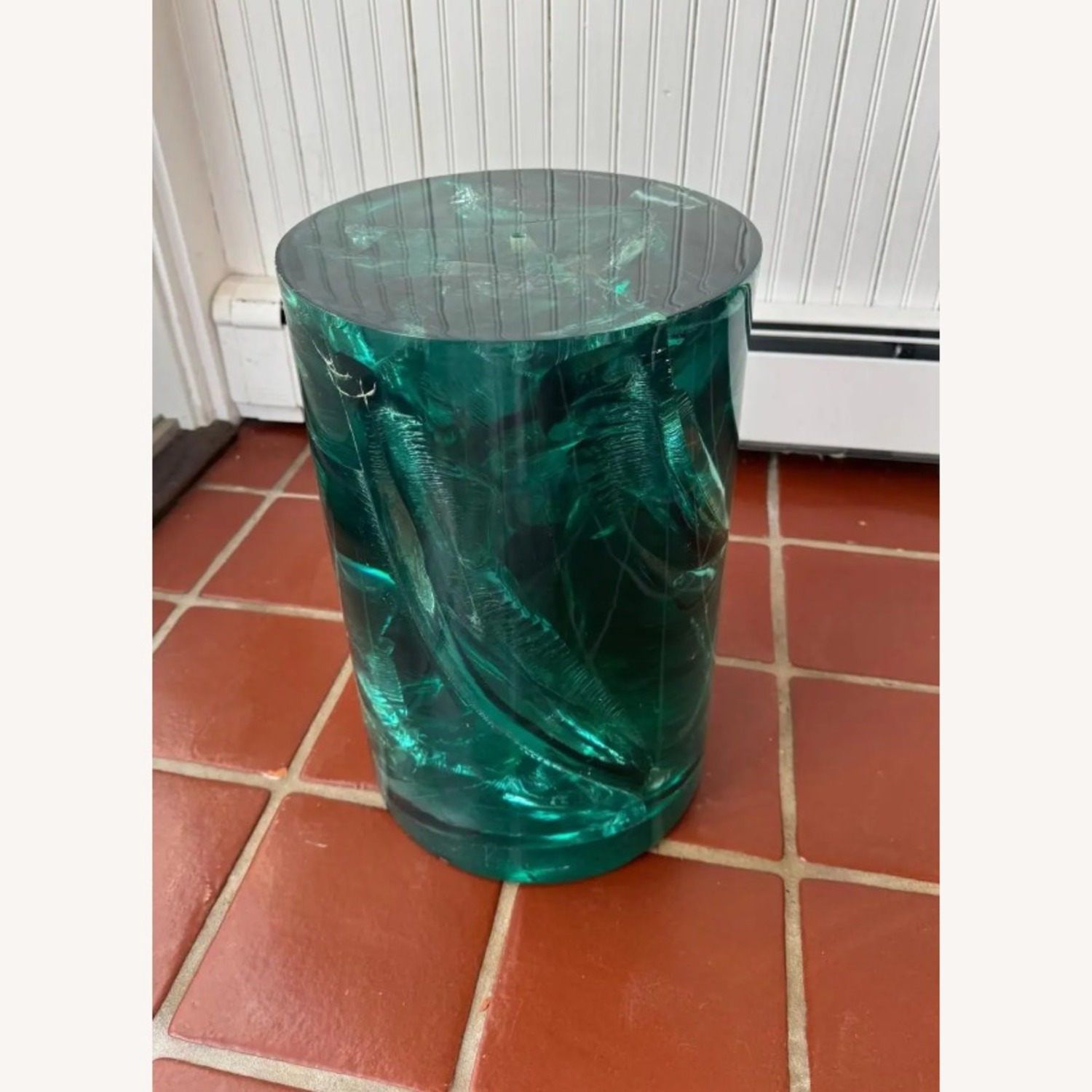 1980s Resin Accent Table With Glass Top - image-7