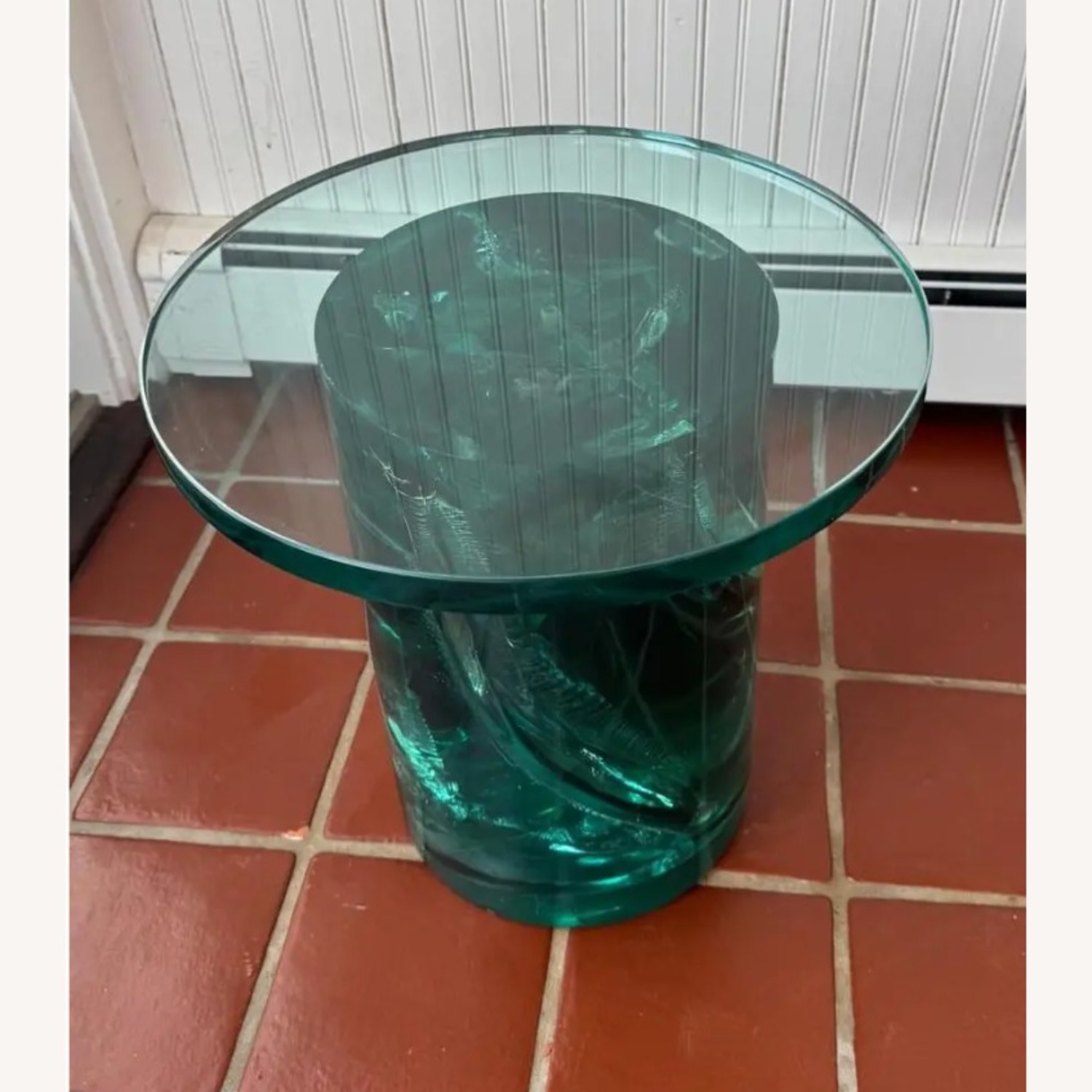 1980s Resin Accent Table With Glass Top - image-4