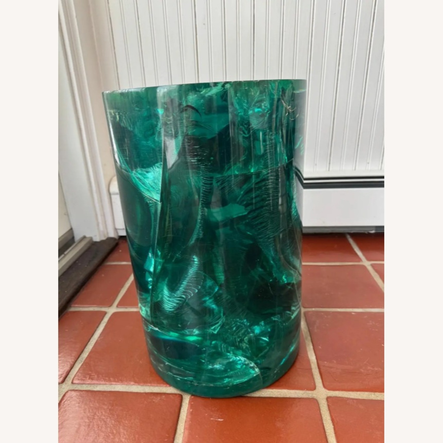 1980s Resin Accent Table With Glass Top - image-9