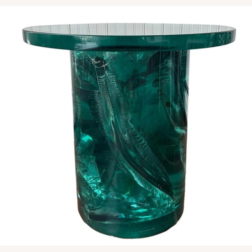 Used 1980s Resin Accent Table With Glass Top for sale on AptDeco