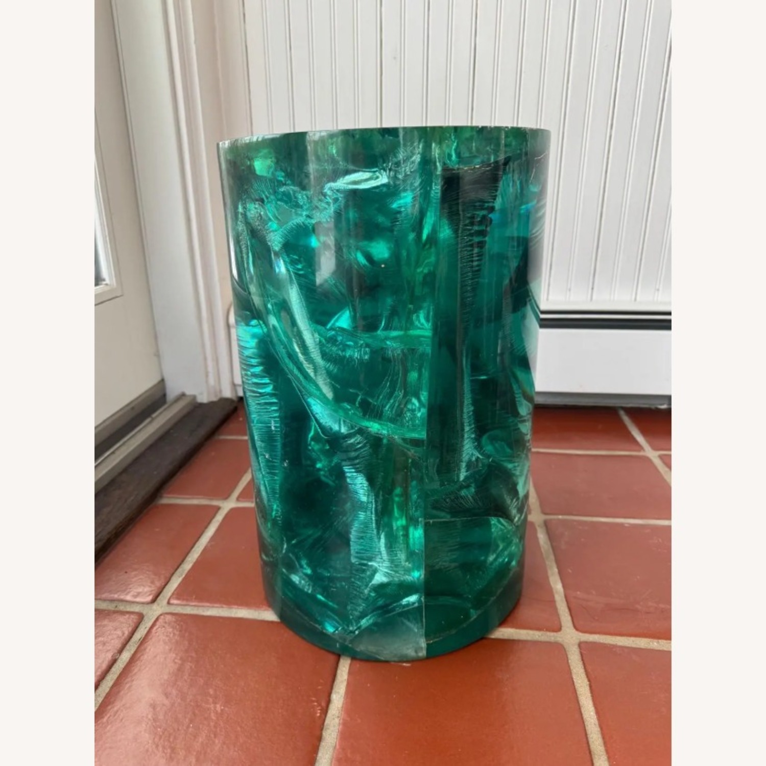1980s Resin Accent Table With Glass Top - image-11