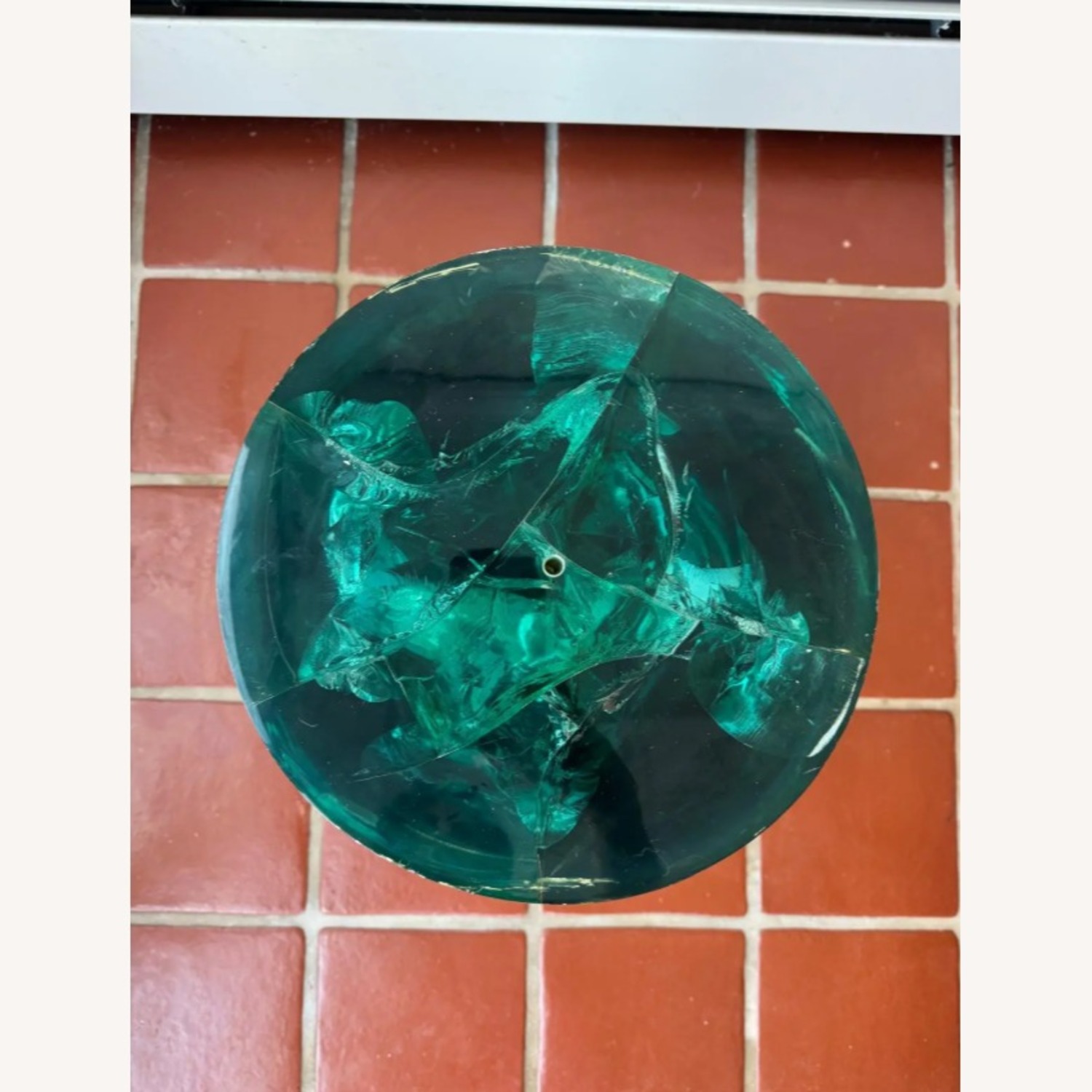 1980s Resin Accent Table With Glass Top - image-6