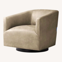 Restoration Hardware 1950s Italian Shelter Dark Gray Leather Armchair