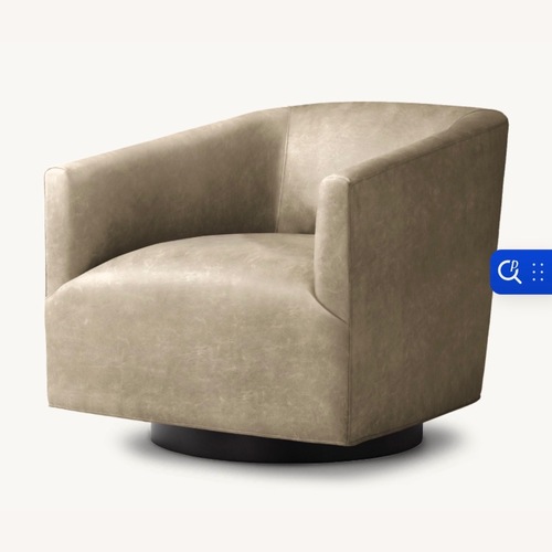 Used Restoration Hardware 1950s Italian Shelter Dark Gray Leather Armchair for sale on AptDeco