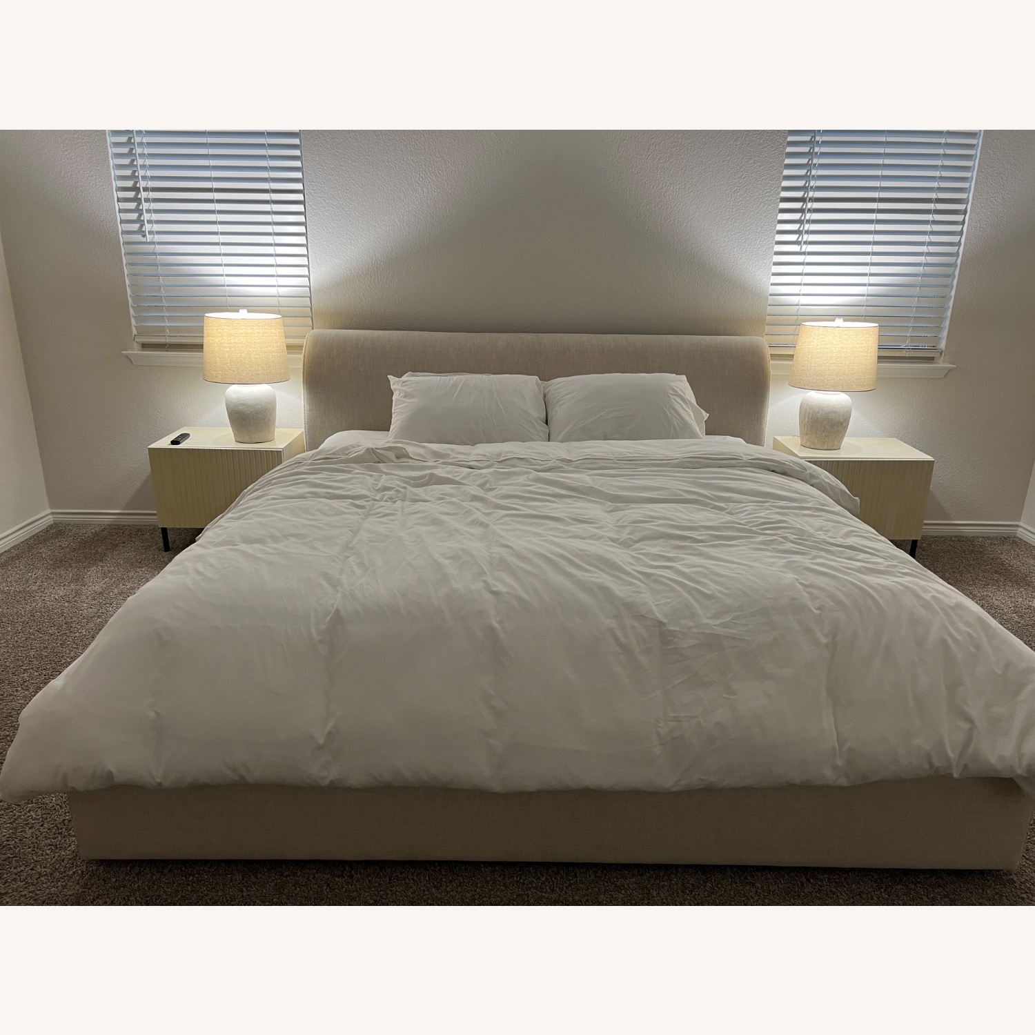 Urban Home Natural Fabric King Bed - image-2