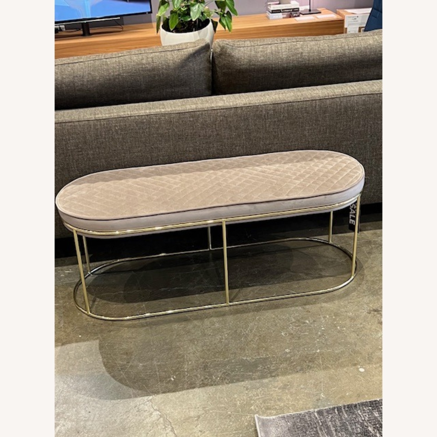 Calligaris Atollo Light Gray Fabric Bench - image-1