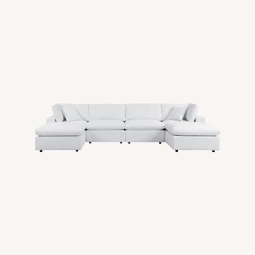 Used Modway White Commix Sunbrella 6 Piece Sectional for sale on AptDeco