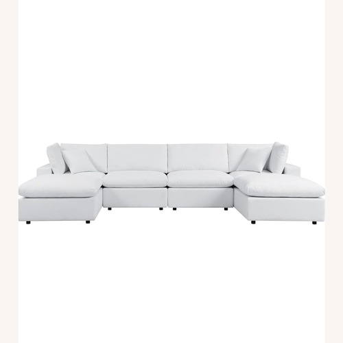 Used Modway White Commix Sunbrella 6 Piece Sectional for sale on AptDeco