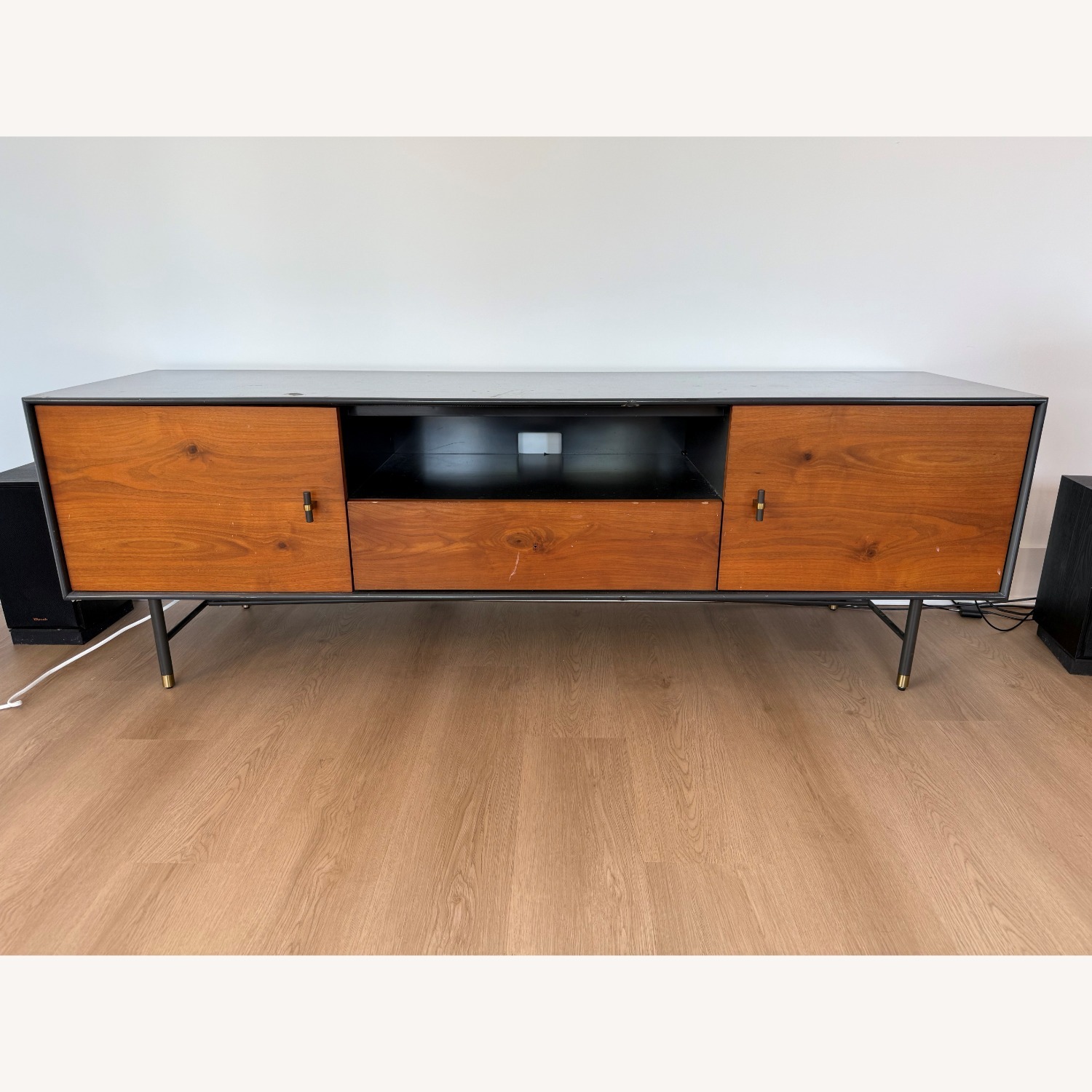West Elm Modernist Wood + Lacquer Media Console 68" - image-1