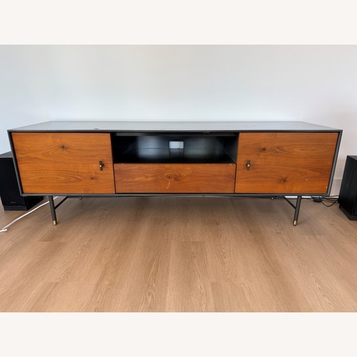 Used West Elm Modernist Wood + Lacquer Media Console 68" for sale on AptDeco