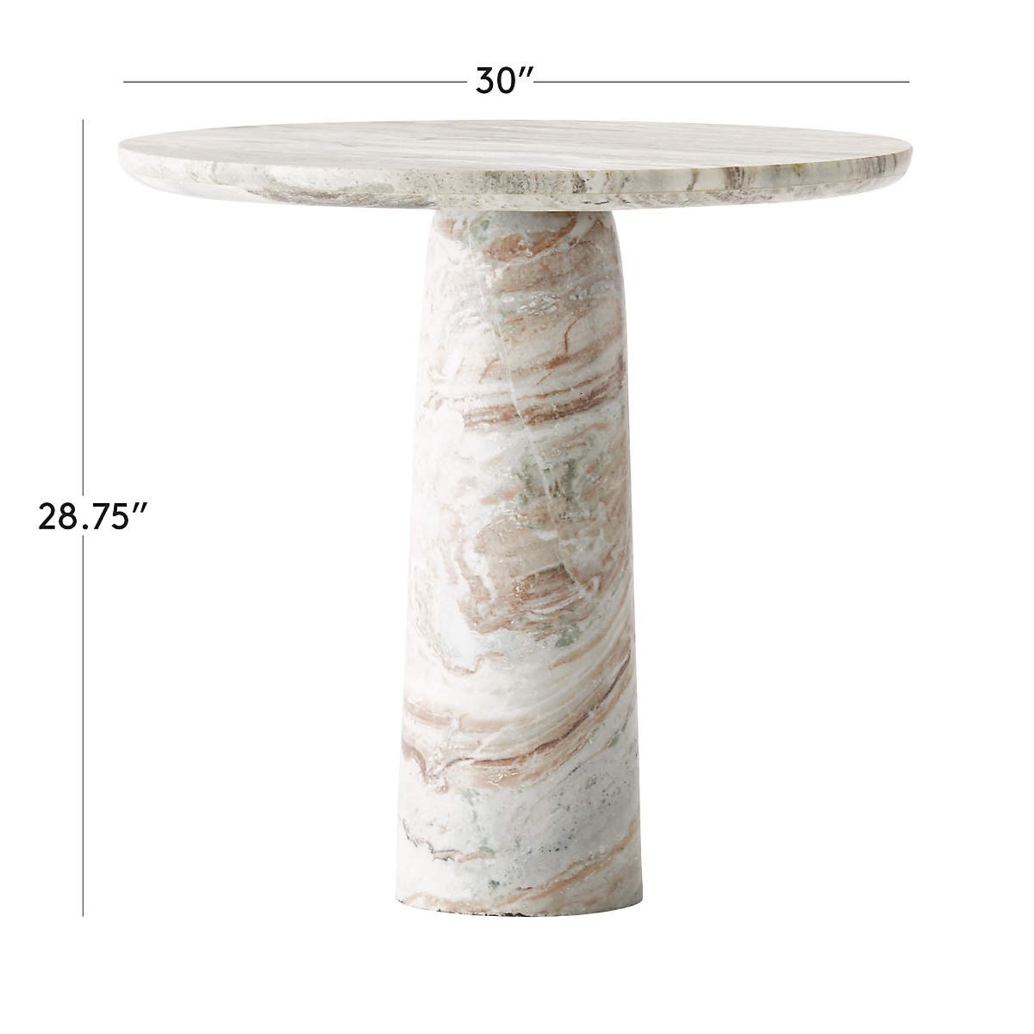 CB2 Babylon 30" Round Torrento Grey Marble Bistro Table - image-7