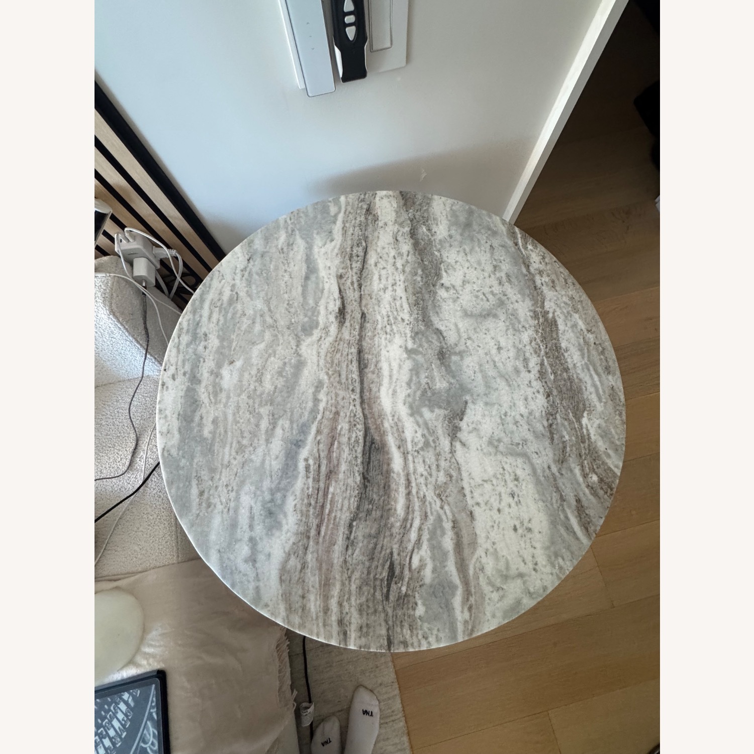 CB2 Babylon 30" Round Torrento Grey Marble Bistro Table - image-4