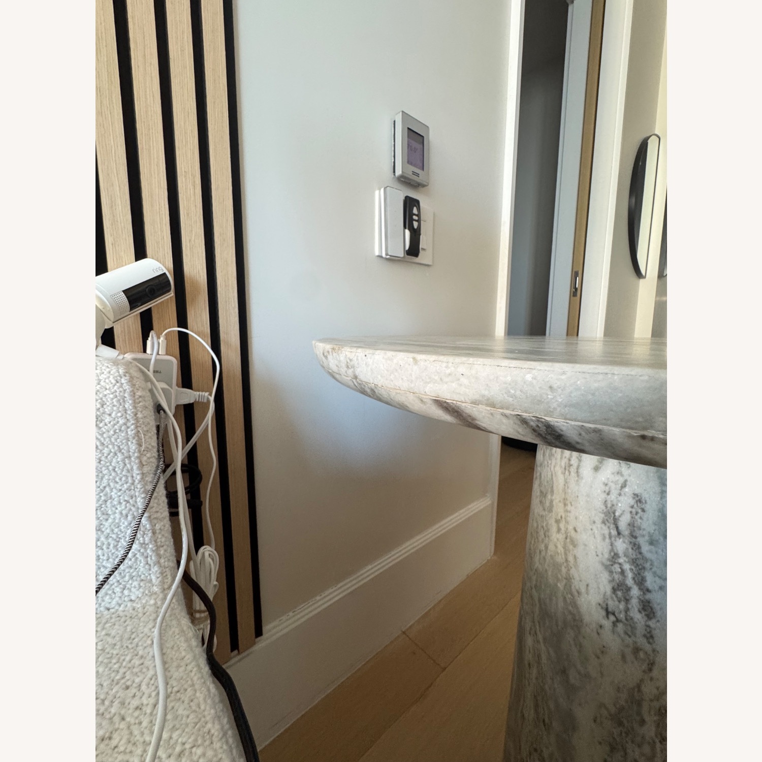 CB2 Babylon 30" Round Torrento Grey Marble Bistro Table - image-5