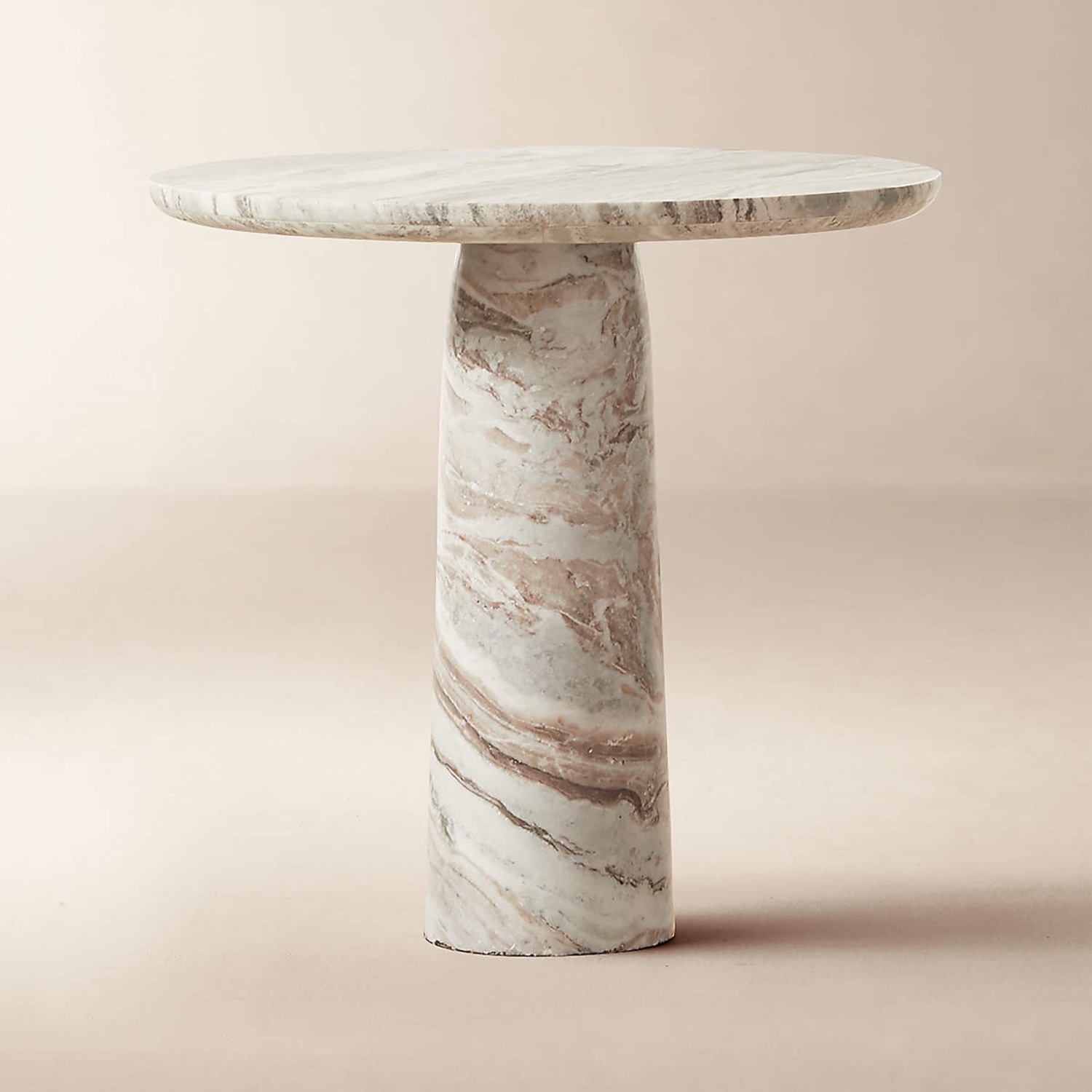 CB2 Babylon 30" Round Torrento Grey Marble Bistro Table - image-0