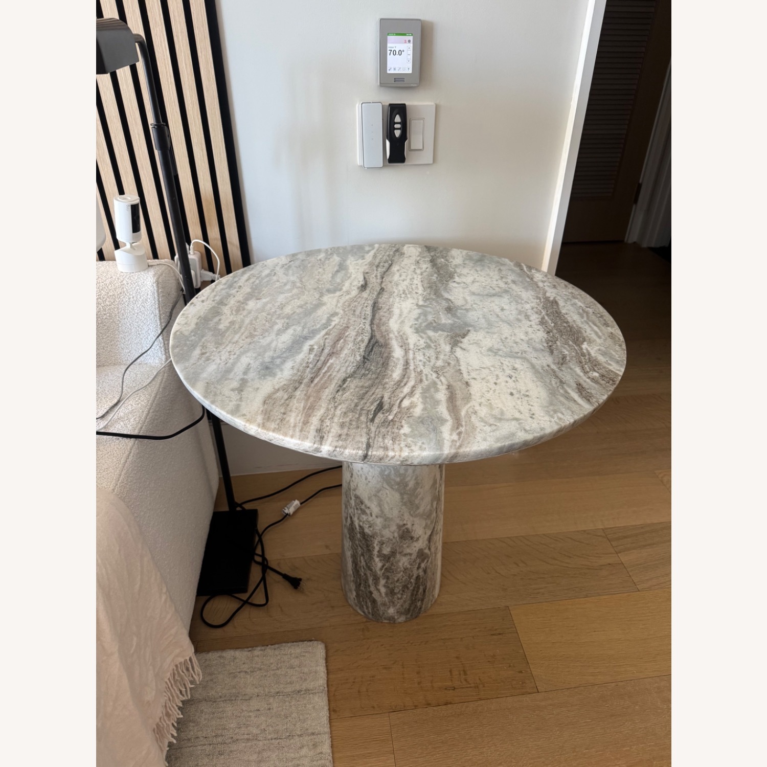 CB2 Babylon 30" Round Torrento Grey Marble Bistro Table - image-2