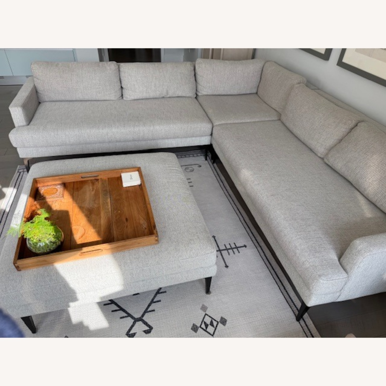 West Elm Andes Natural Linen 3+ Piece Sectional - image-3