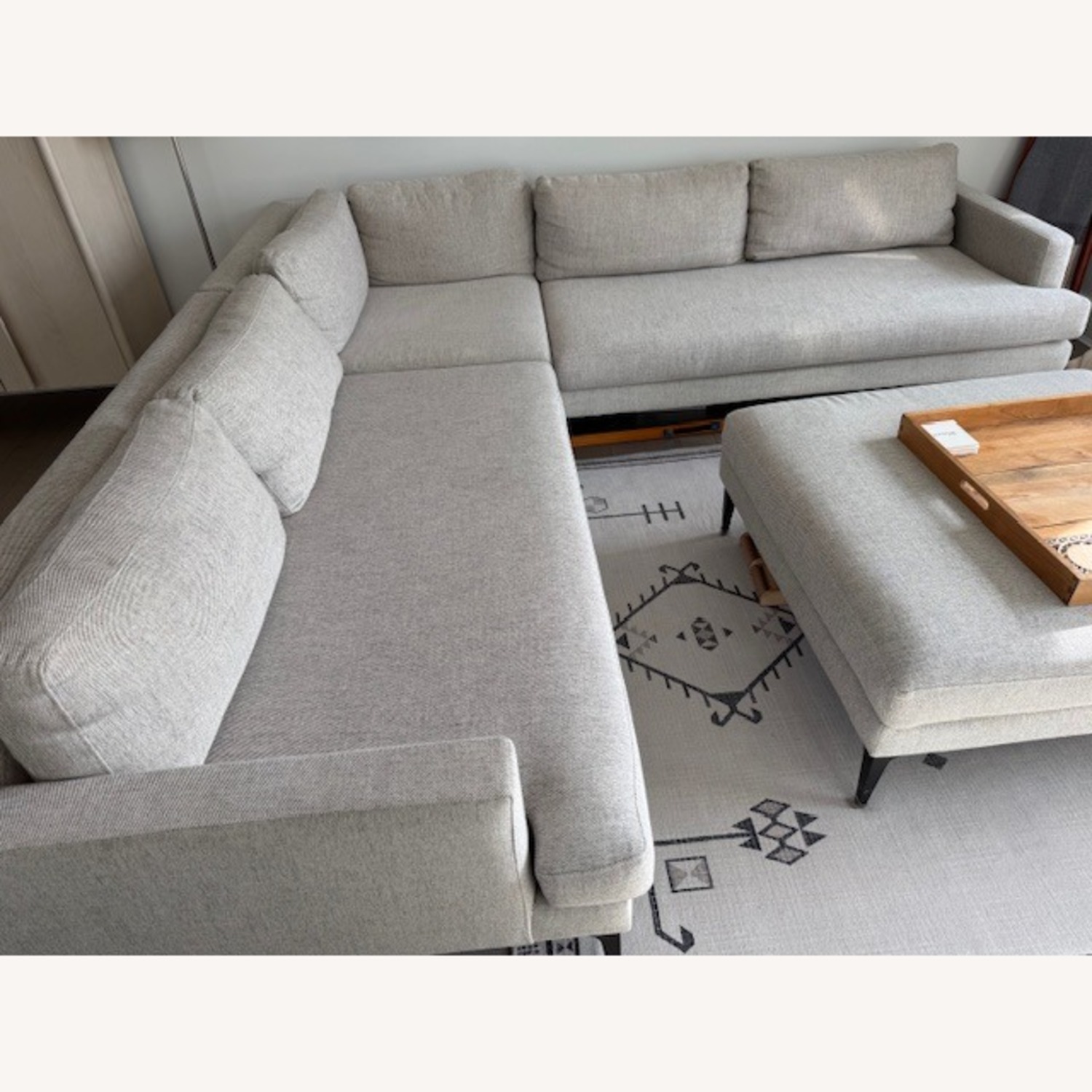 West Elm Andes Natural Linen 3+ Piece Sectional - image-2