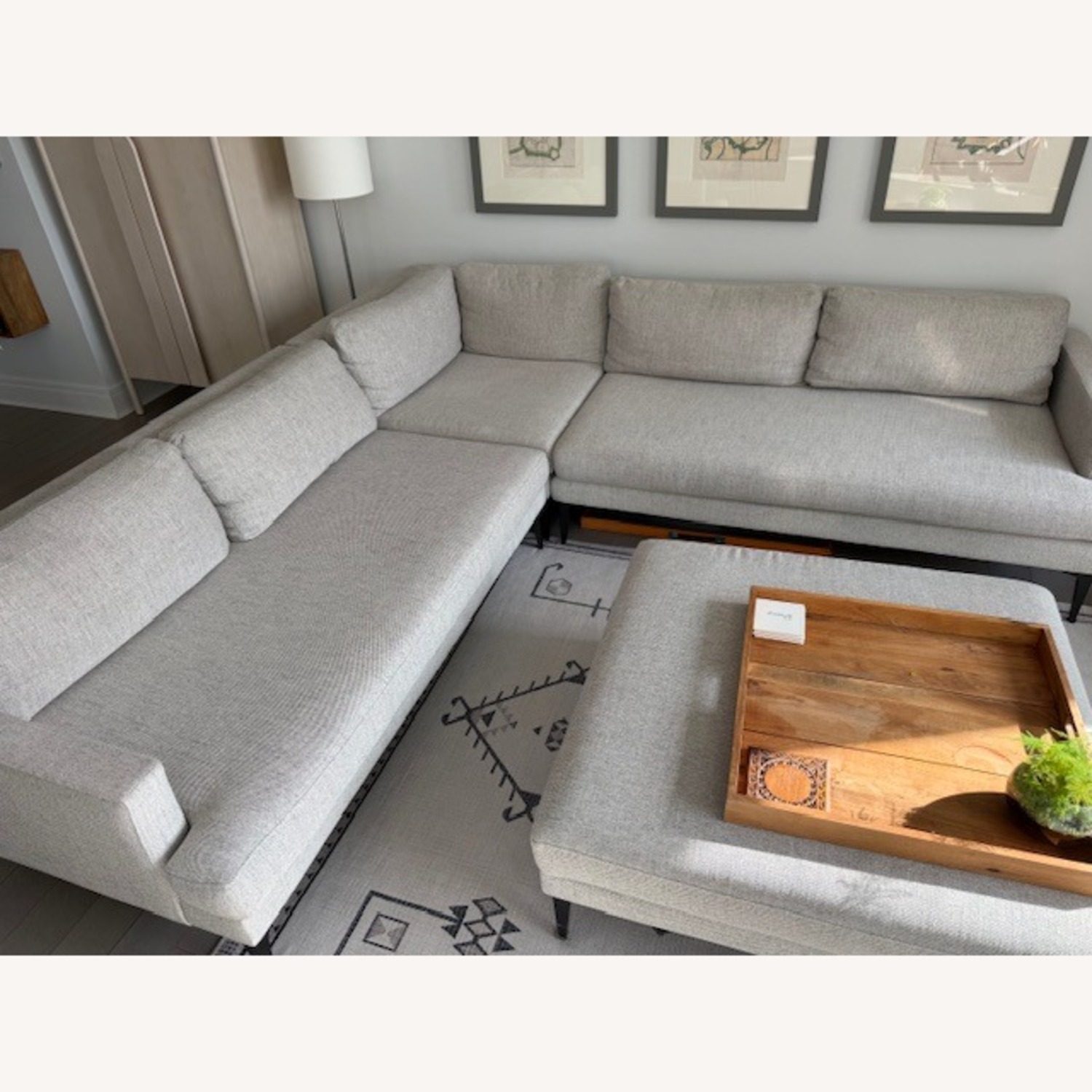 West Elm Andes Natural Linen 3+ Piece Sectional - image-1