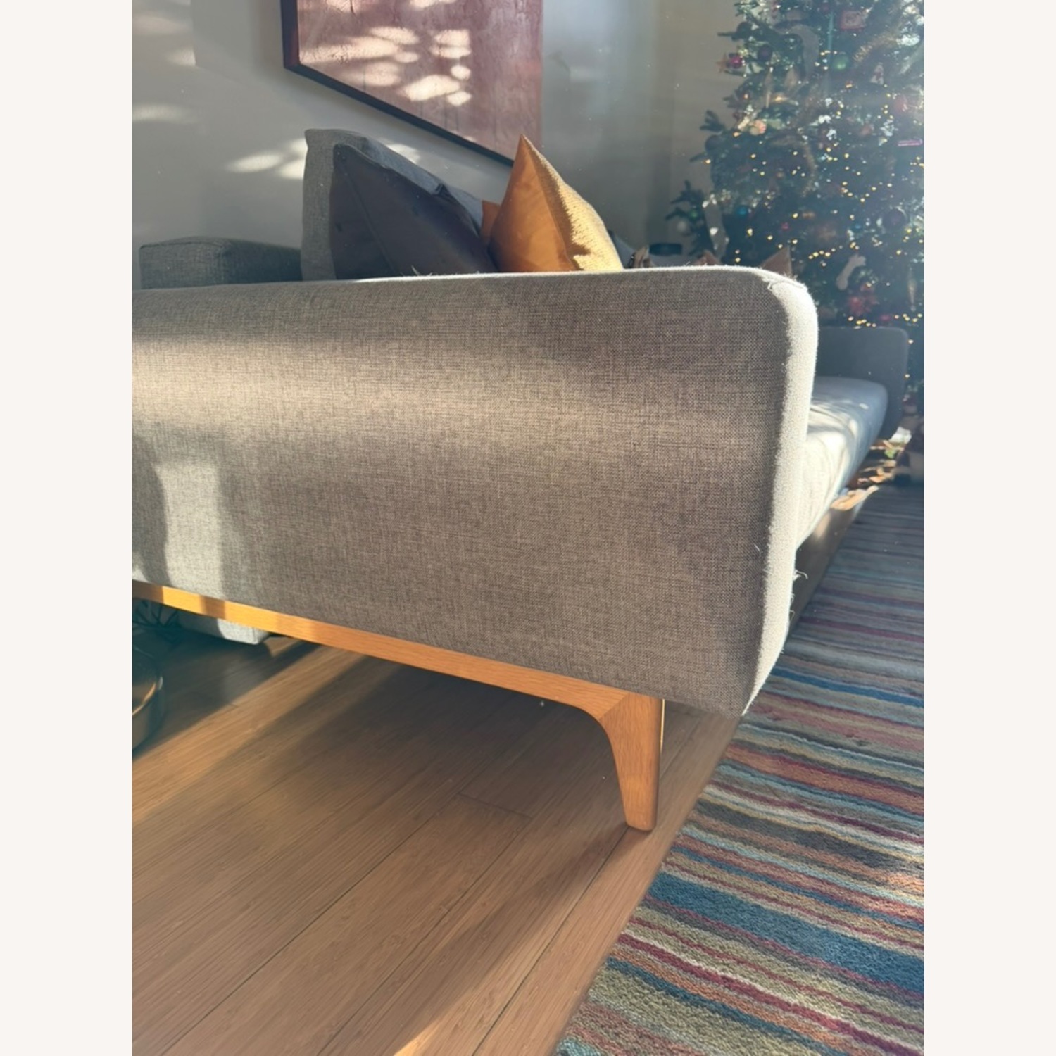 Dark Gray Fabric Sleeper Sofa - image-5