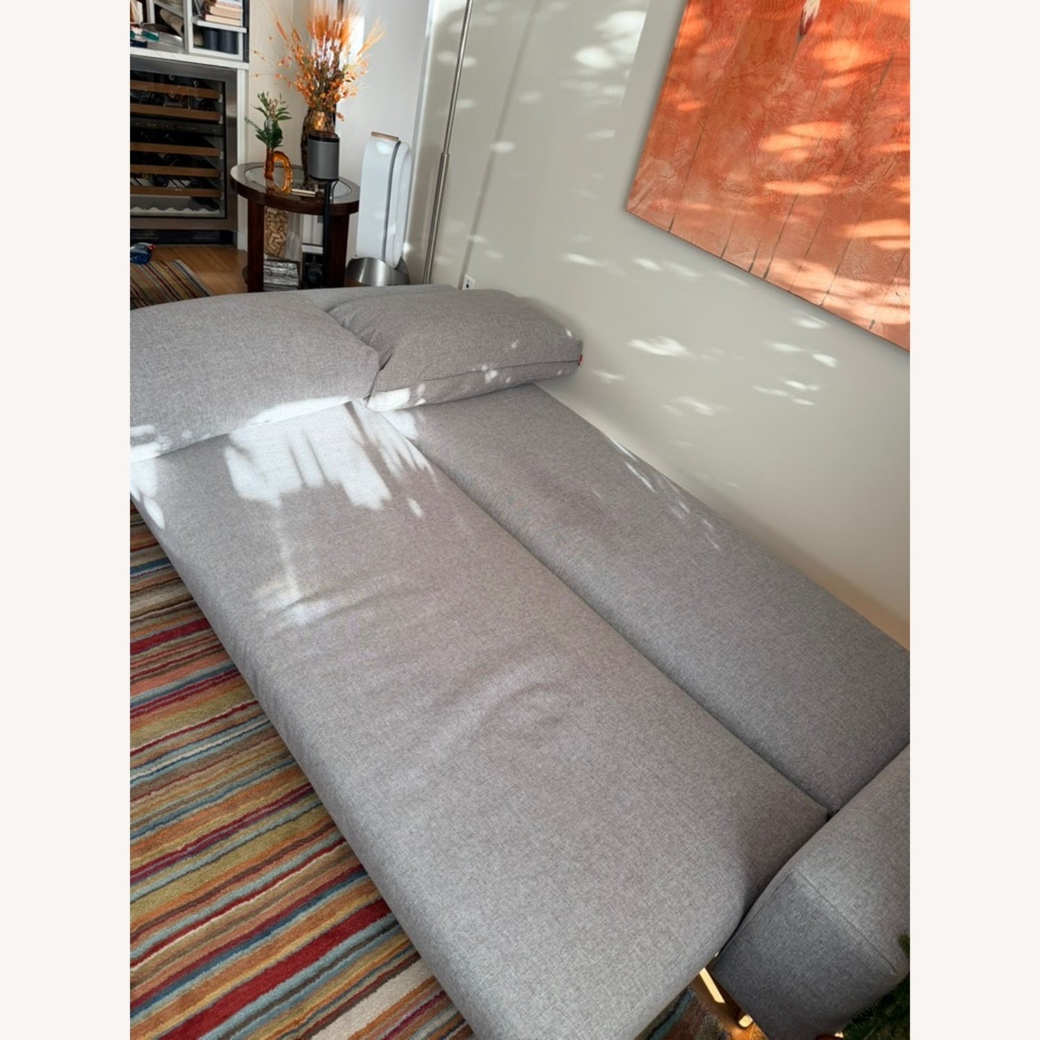 Dark Gray Fabric Sleeper Sofa - image-3