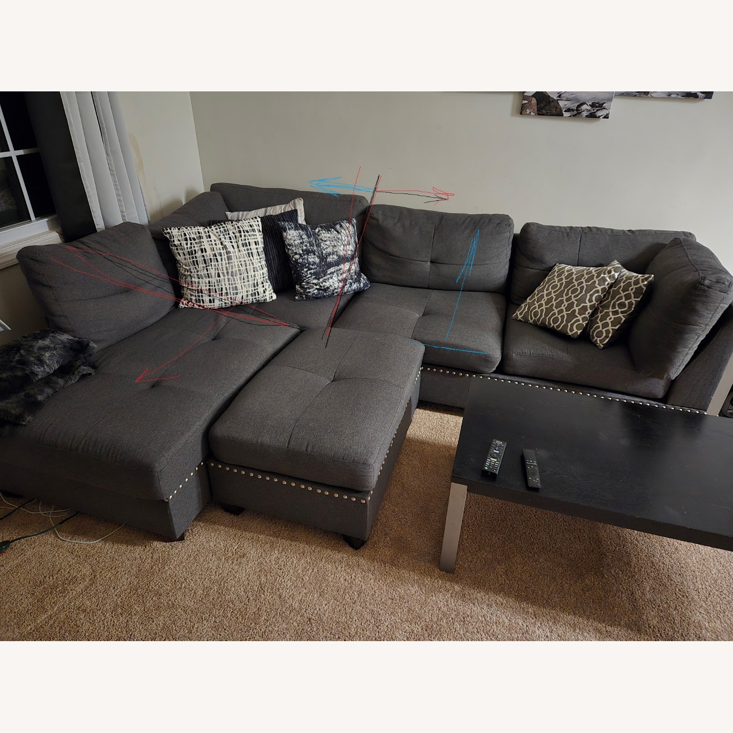 Sofa with Chaise & Ottoman - image-1