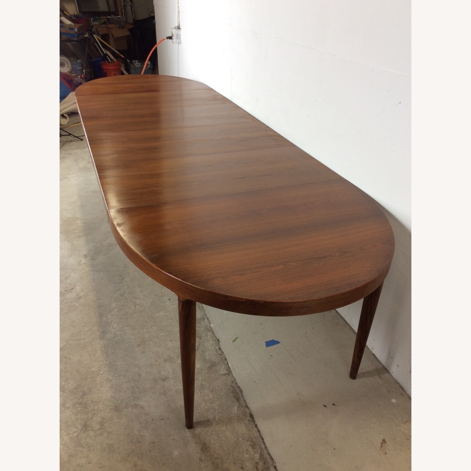 Danish Modern Teak Oval Dining Table with 3 Leafs - image-24