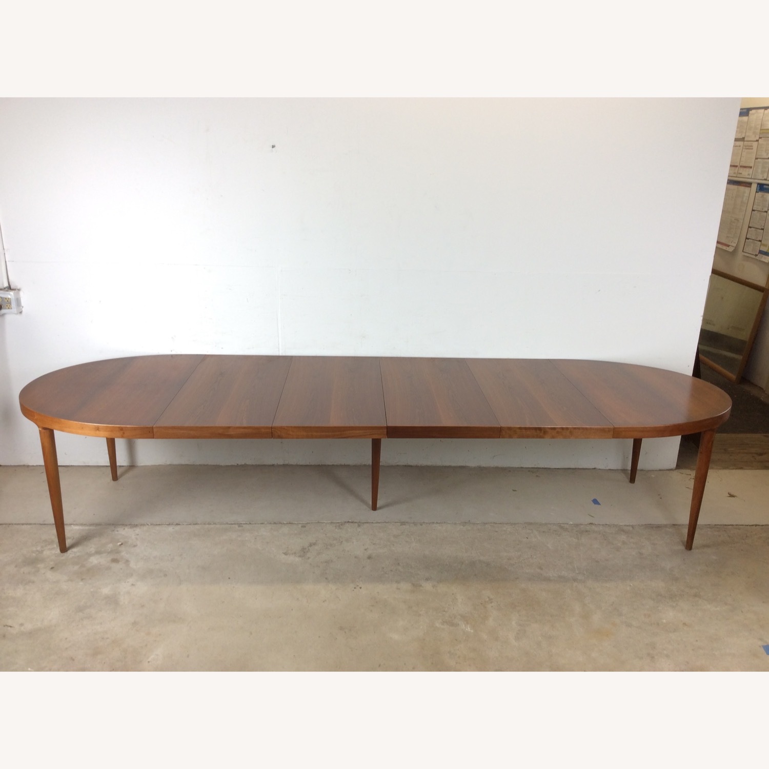 Danish Modern Teak Oval Dining Table with 3 Leafs - image-23
